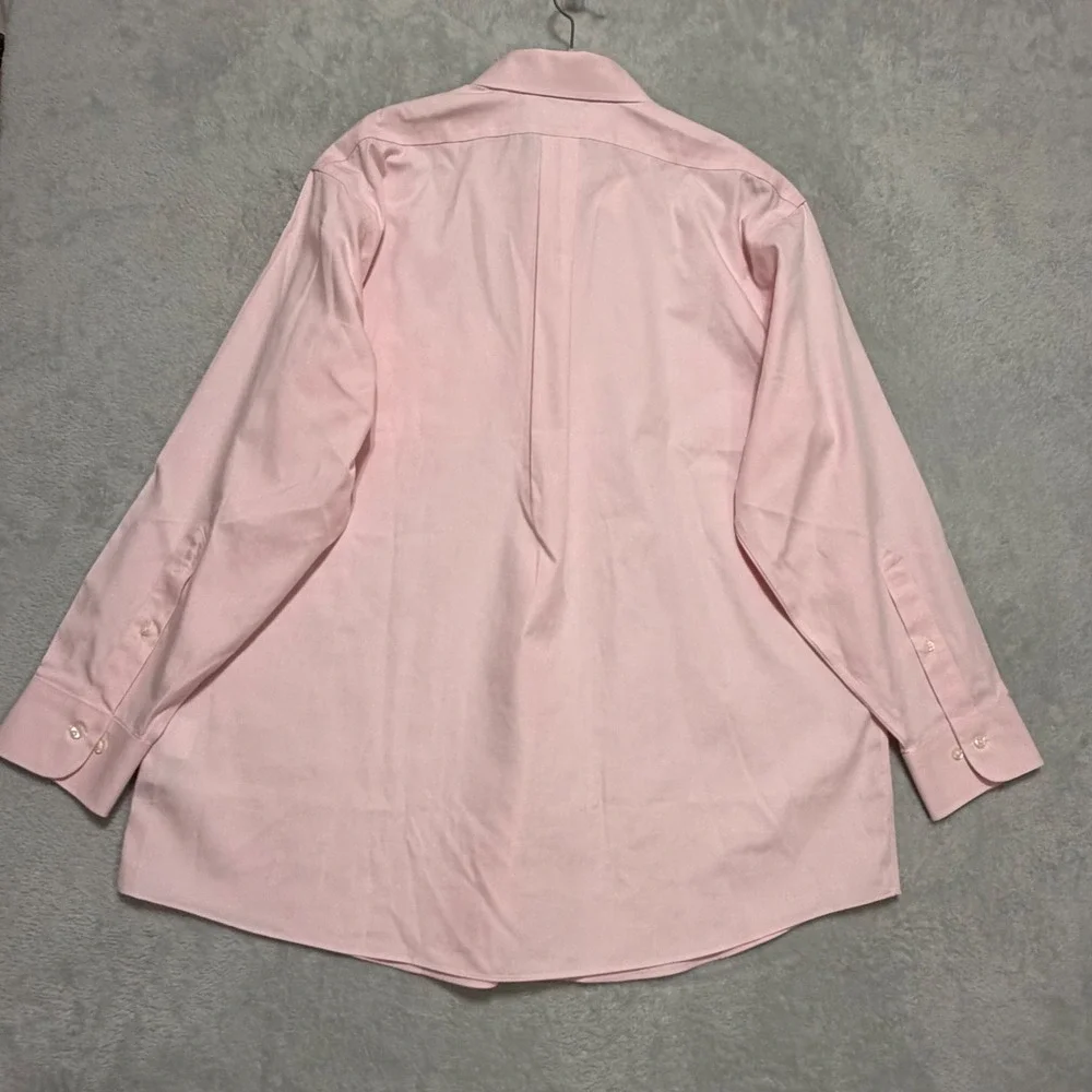 Brooks Brothers Dress Shirt Men 17 32/33 Pink Non-Iron Regular Fit Button Down